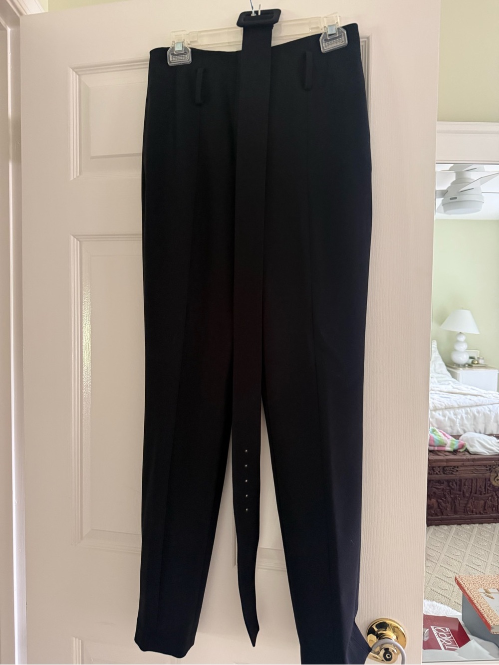 Theory Black Men's Dress Pants with Waist Sash